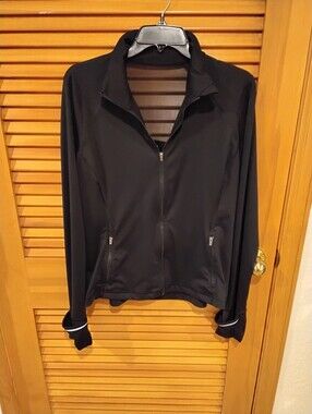 EUC Victoria's Secret  Sport Jacket - Large, Black -Sheer Back Panel Firm Price